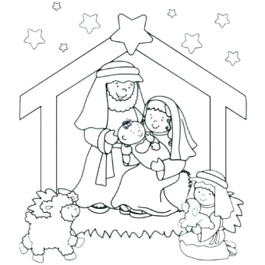 520x520 Christmas Nativity Coloring Pages