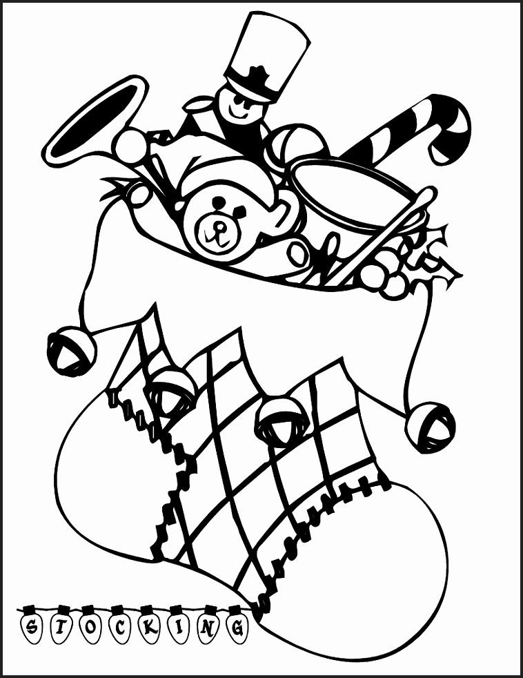 758x982 Christmas Stocking Coloring Pages Pattern