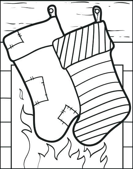 434x550 Christmas Stockings To Color Together With Stocking Coloring Pages