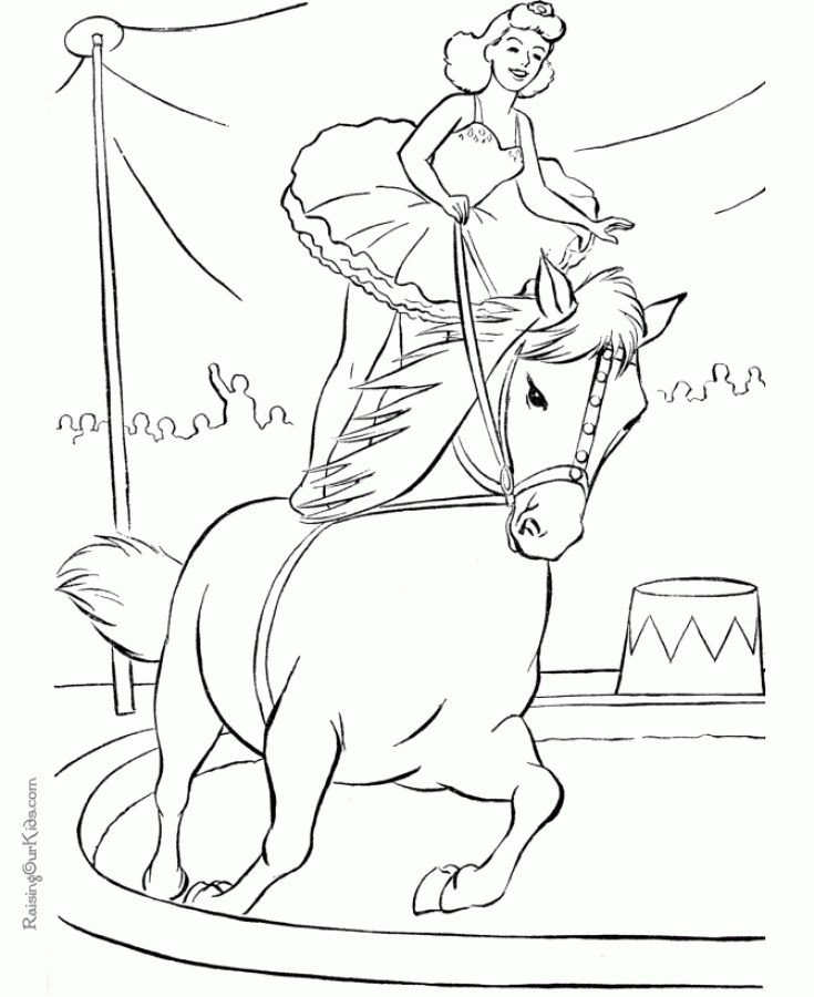 735x900 Horse In A Circus Show Hard Coloring Pages For Grown Ups Animal