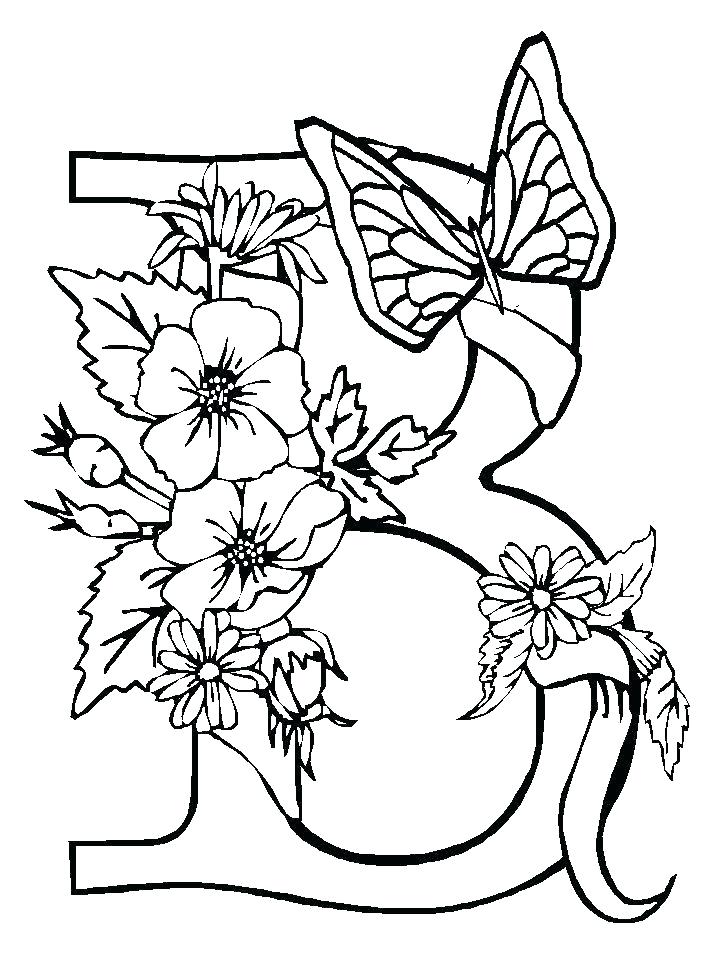 718x957 Coloring Pictures Of Flowers And Butterflies Free Coloring Pages