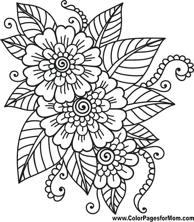 640x732 Flowers Coloring Pages Printable Download Printable Coloring Pages