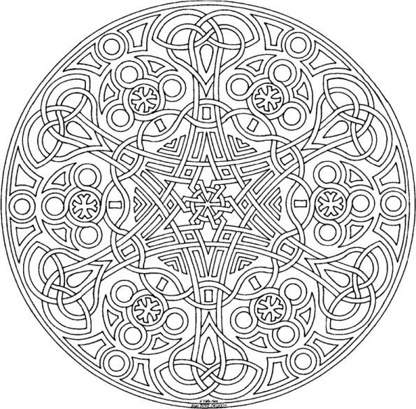 595x584 Free Printable Mandalas Coloring Pages Adults Degree In Ideas