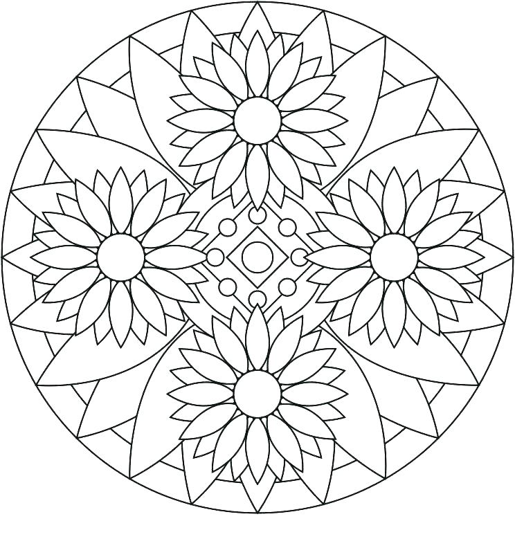 744x779 Coloring Pages Mandala