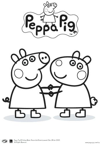 350x500 Pig Friends Coloring Page Coloring Page Peppa Pig Colouring