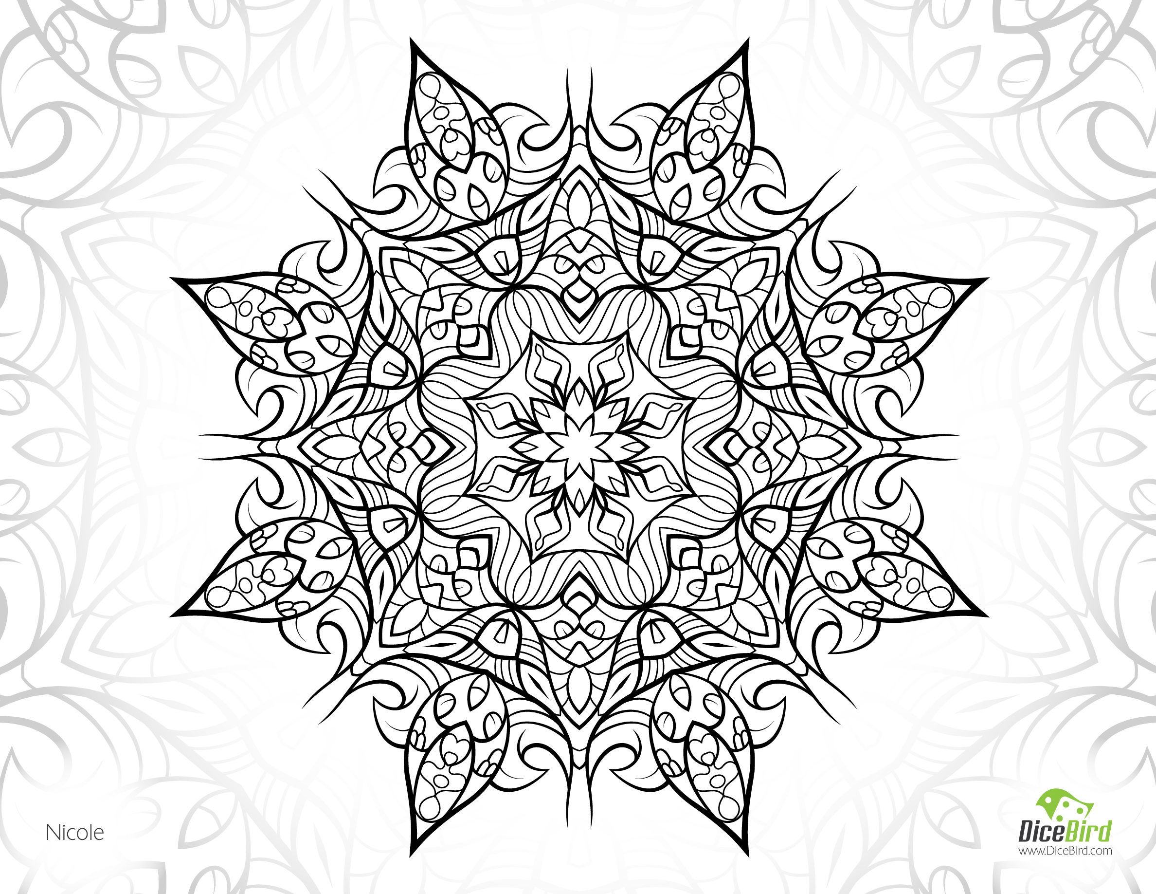 2376x1836 Nicole Flower Free Printable Complex Coloring Pages Printable