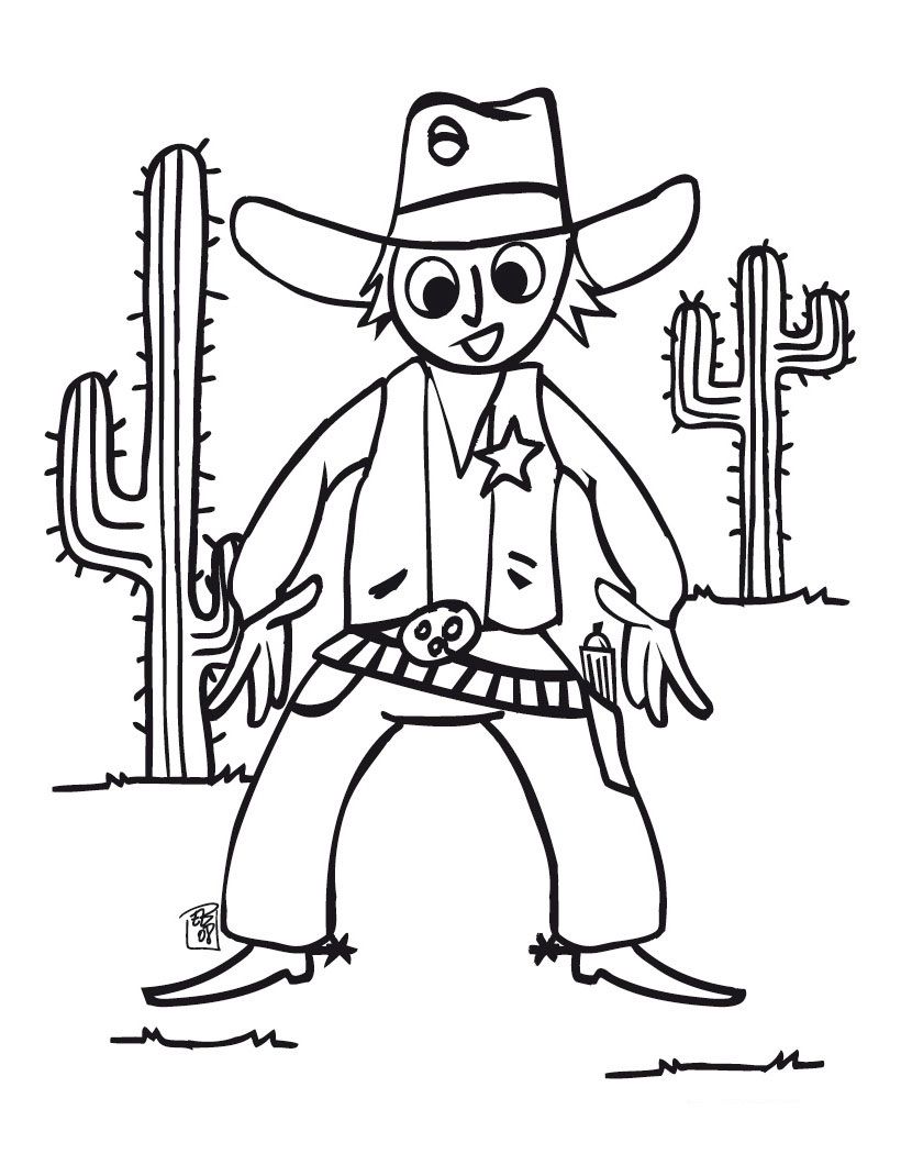 820x1060 Free Cowboy Coloring Pages With Printable Cowboy Coloring Pages