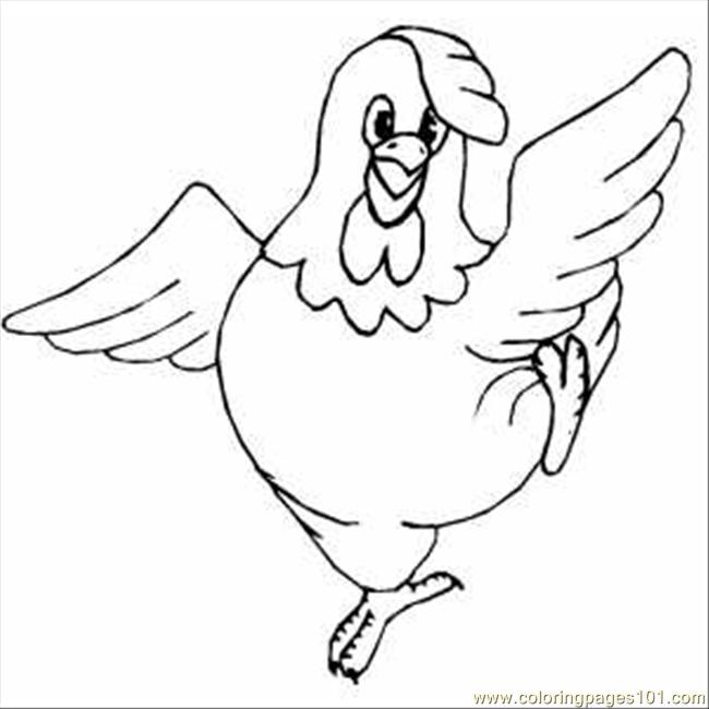 650x650 Dancing Chicken Coloring Page