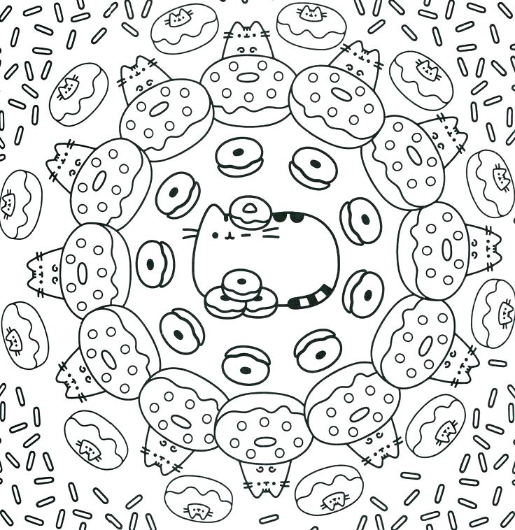 736x758 Donuts Coloring Pages Outlined Anti Stress Coloring Page Donuts