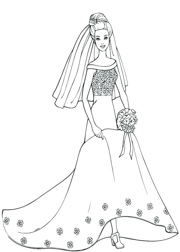 600x840 Dress Up Coloring Pages Wedding Dress Coloring Pages Printable
