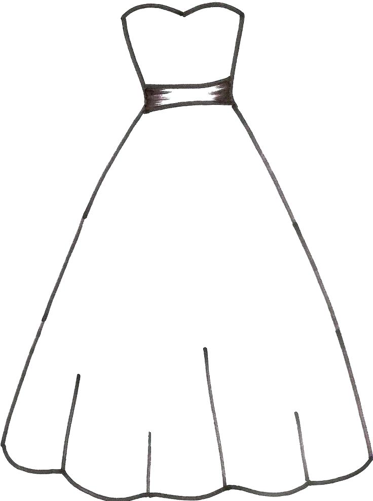 736x990 Dress Coloring Page