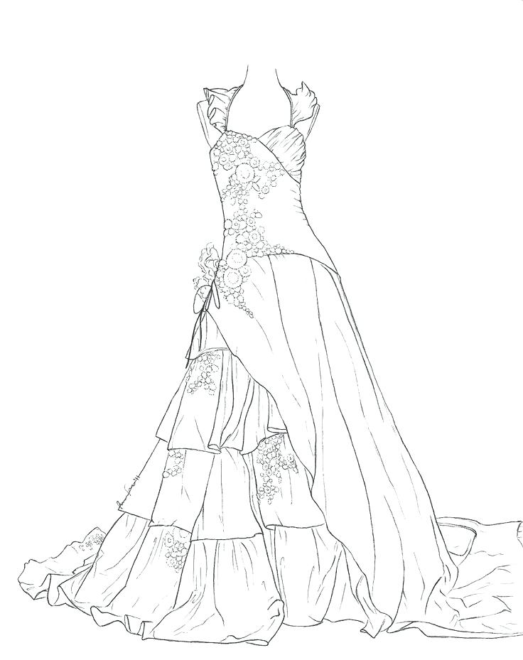 736x929 Dresses Coloring Pages