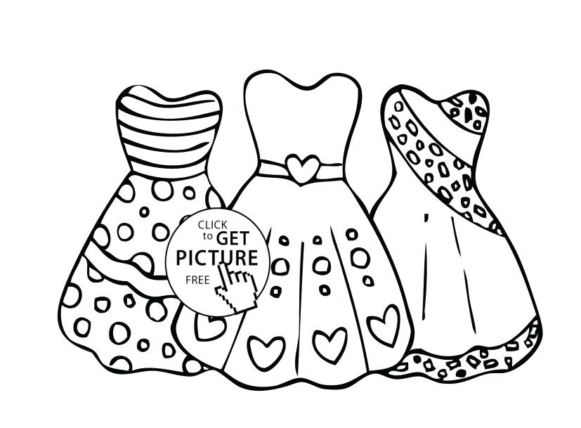 827x609 Coloring Pages Of Dresses Dress Coloring Page Image Detail
