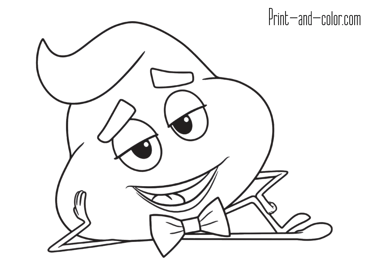 1200x900 Full Poop Emoji Coloring Page From Movie Free