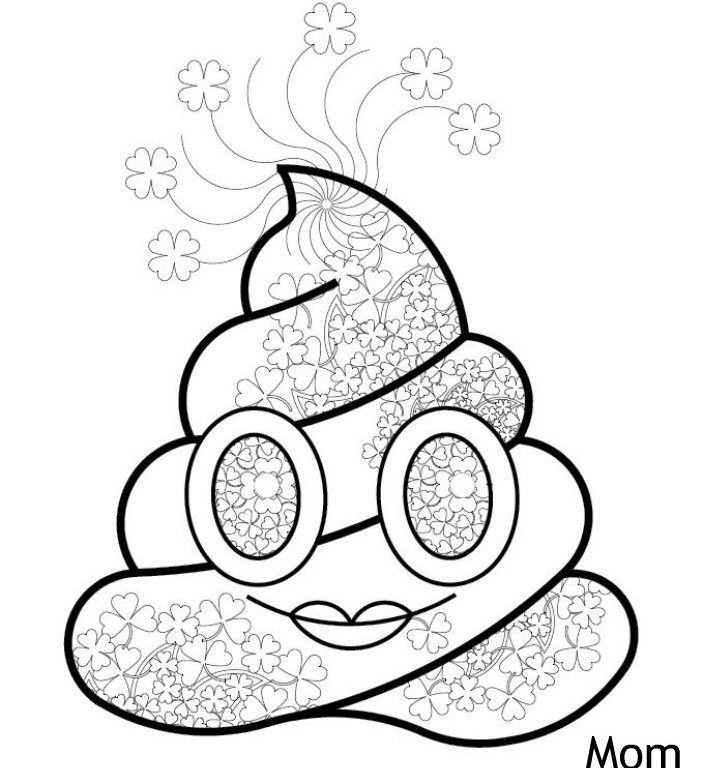 703x768 Stylish Decoration Emoji Coloring Pages Printable Poop Emoji