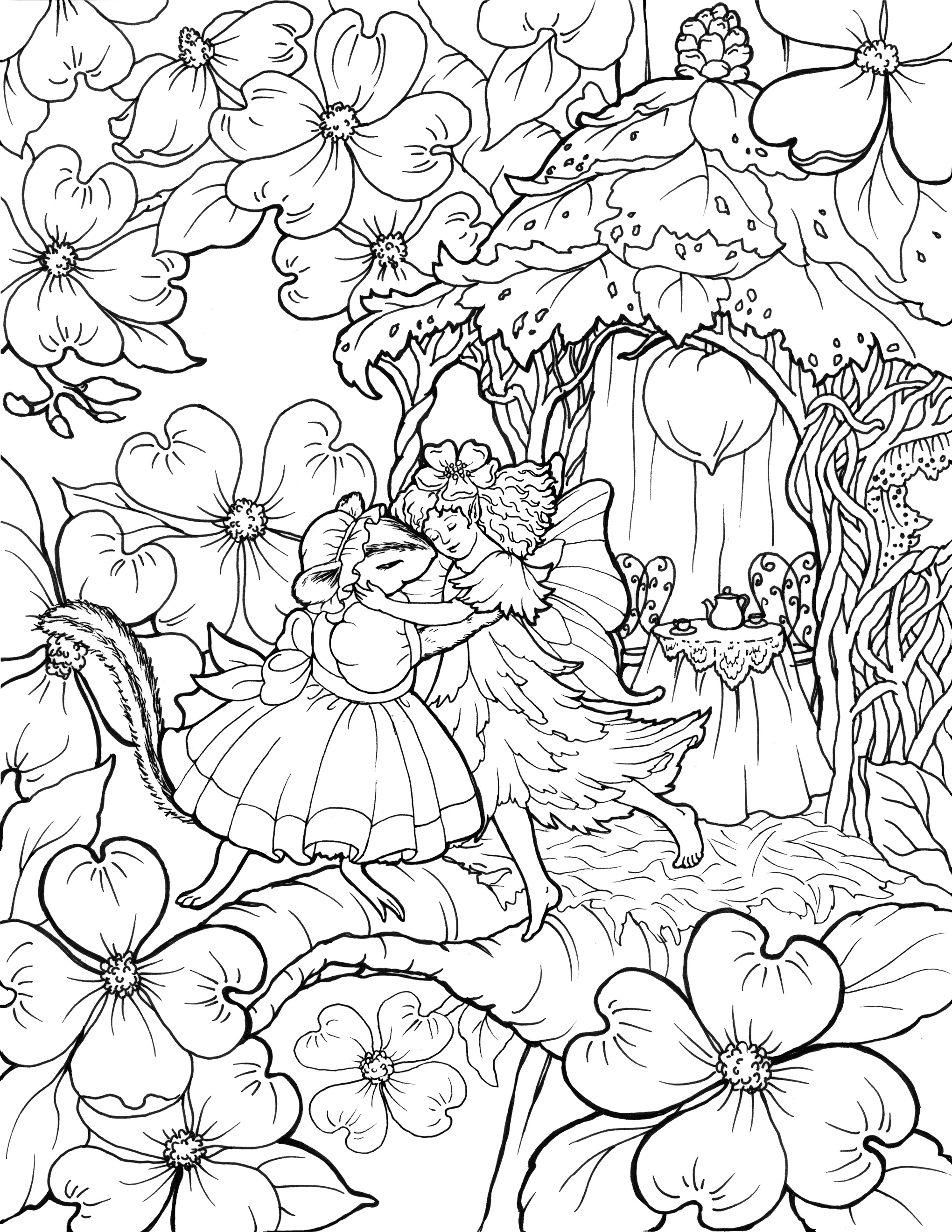 Fairy Adult Coloring Pages Spring Coloring Pages