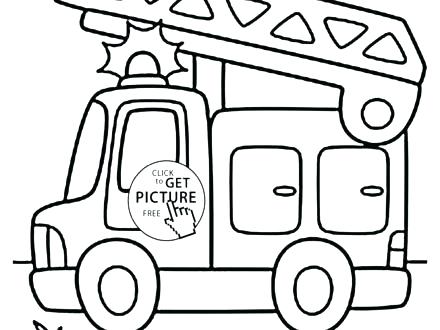 440x330 Printable Fire Truck Coloring Page