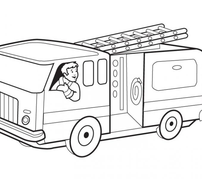 678x600 Fire Engine Pictures To Colour Coloring Pages
