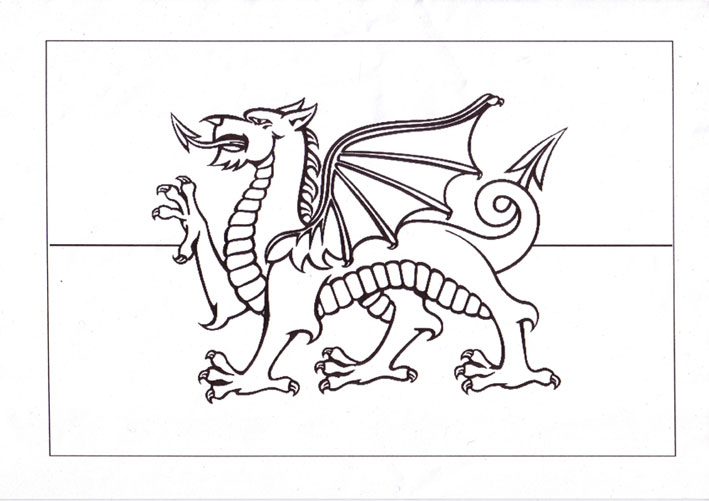 709x501 Printable Wales Flag Wales Flag Coloring Pages
