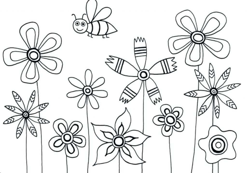 1024x716 Coloring Pages Flower Coloring Pages Printable For Kids Flowers