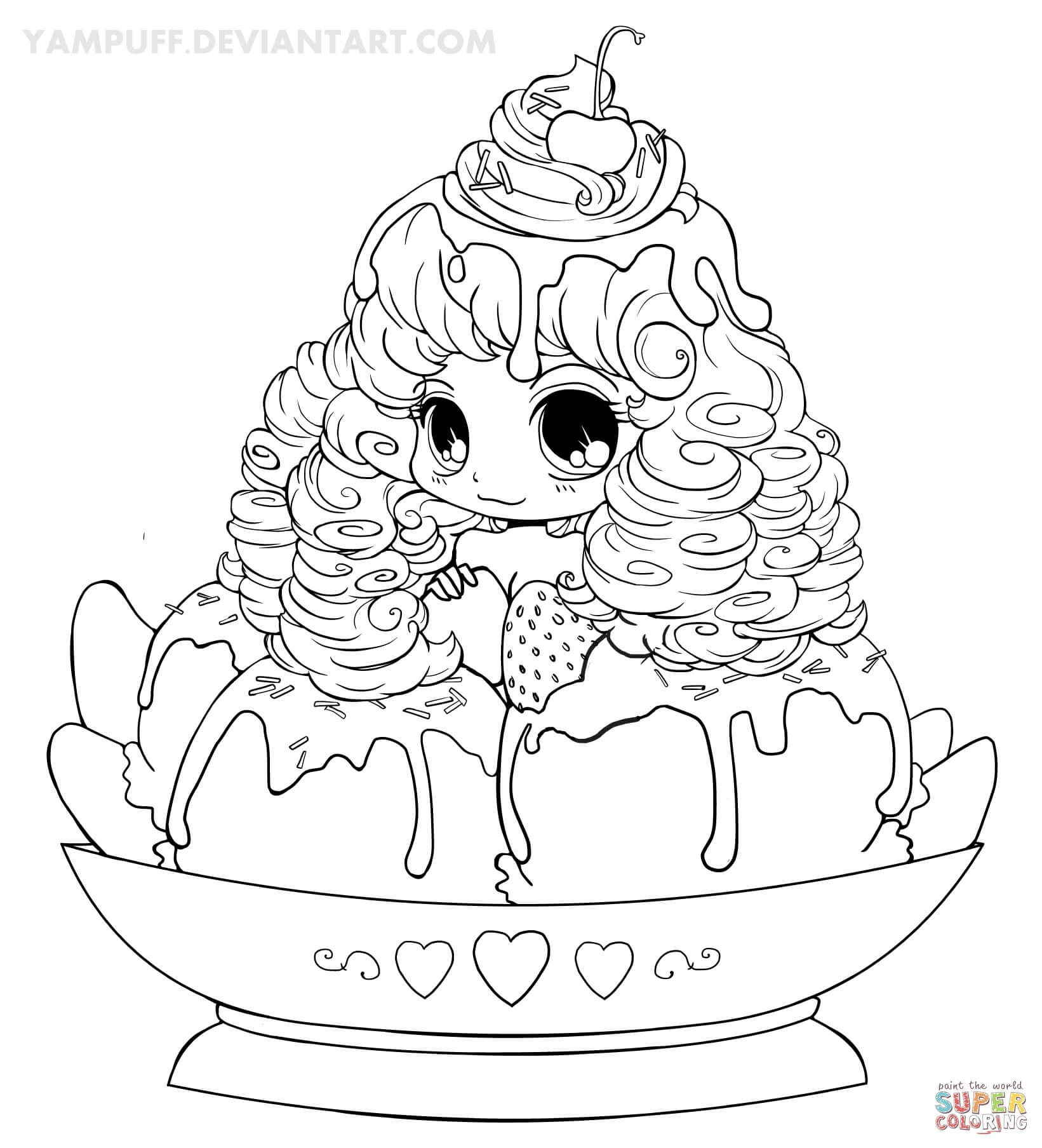1641x1807 Better Yampuff Food Coloring Pages Chibi Ice Cream Girl Page