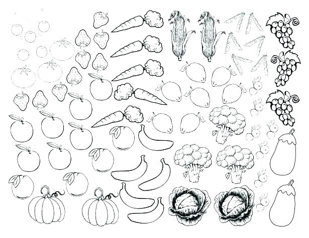 615x475 Fruit Color Pages Fruits Vegetables Coloring Page Fruit