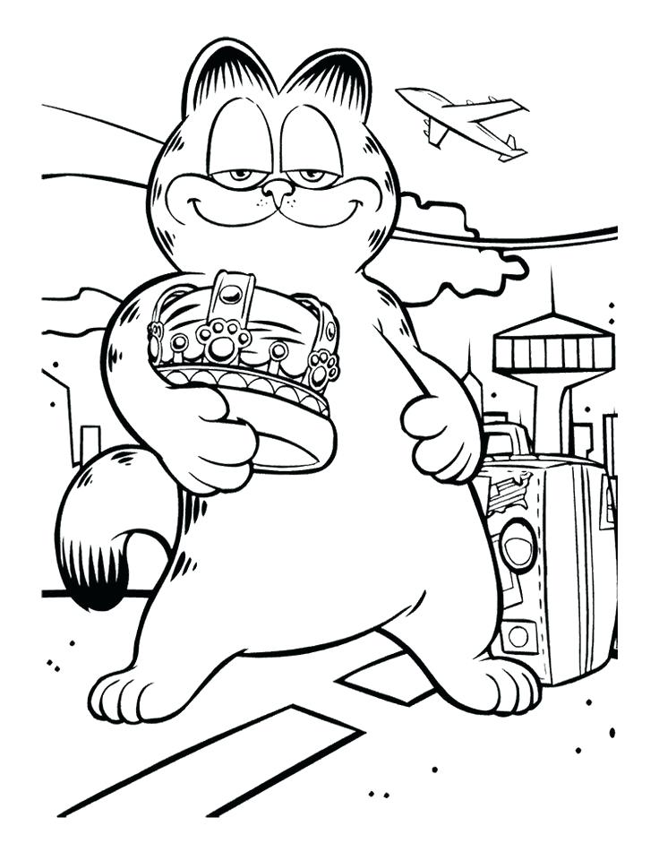736x941 Garfield Coloring Book Also Coloring Pages Kids Printable