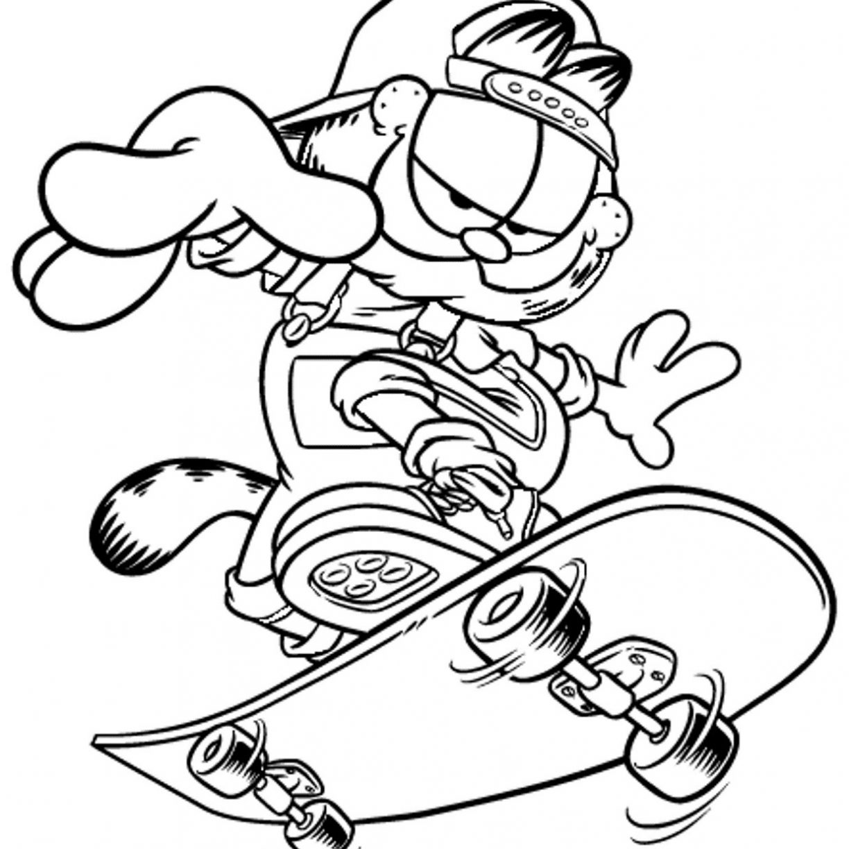 1224x1224 Garfield Coloring Pages For Kids Printable General Free Page