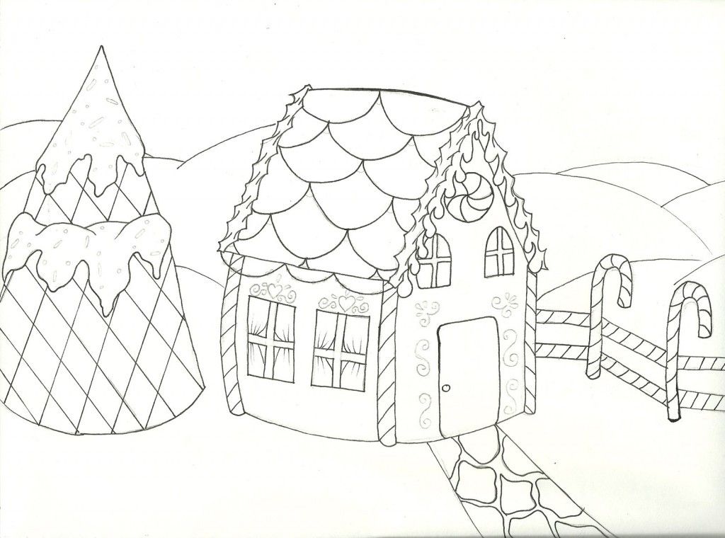1024x760 Gingerbread House Coloring Pages Printable Classroom Holidays