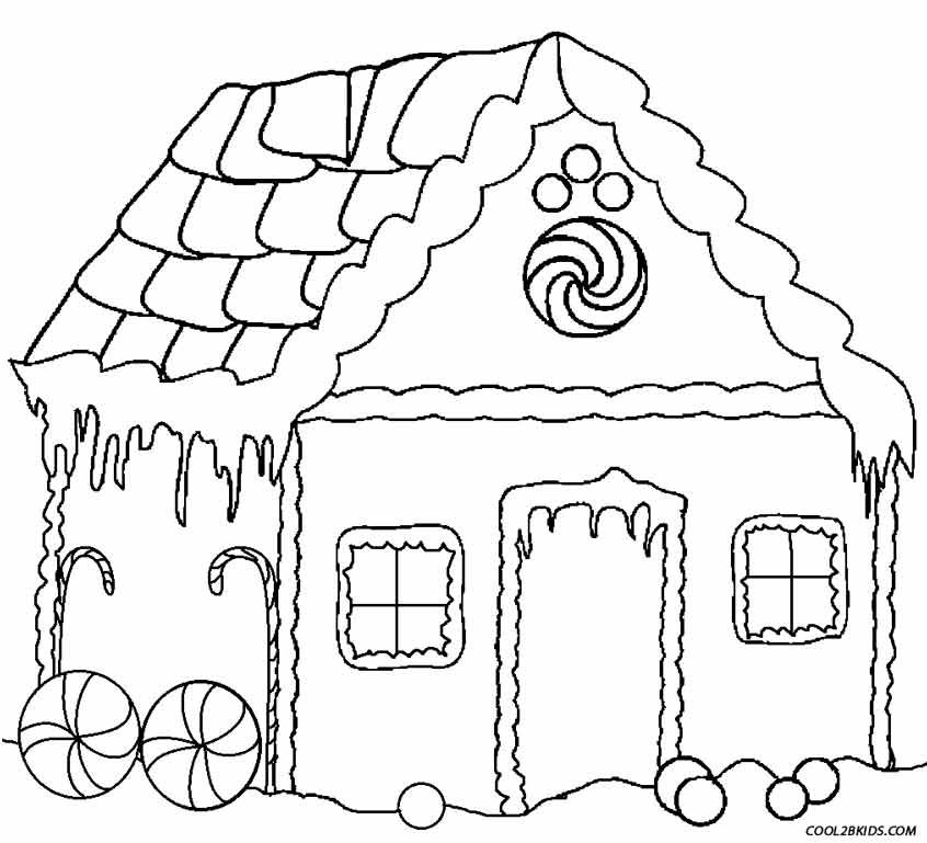846x769 Printable Gingerbread House Coloring Pages For Kids