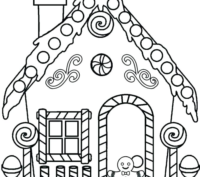 678x600 Gingerbread House Coloring Page