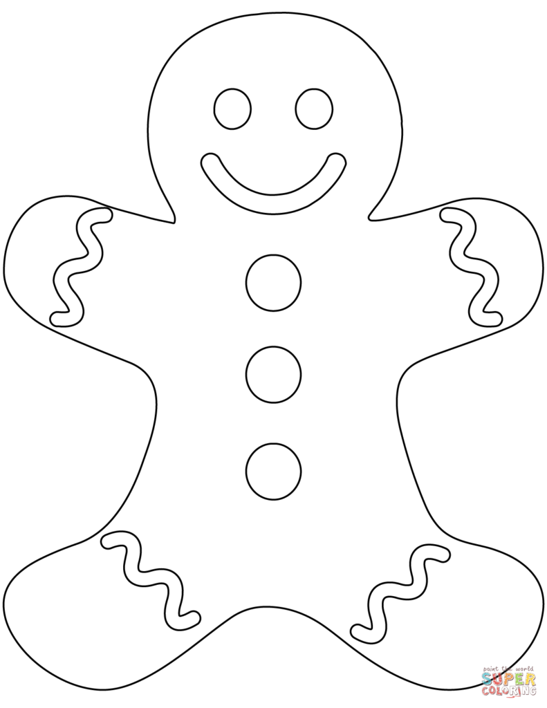 791x1024 Gingerbread Man Coloring Pages Plain Page Free Printable Click