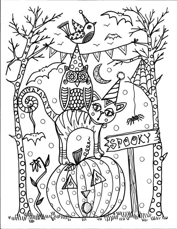 570x738 Halloween Coloring Pages For Adults Best Halloween Coloring