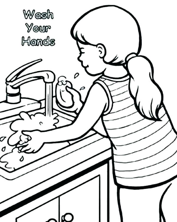 600x754 Hand Washing Coloring Page Coloring Pages Page Image Printable