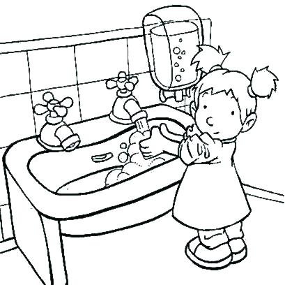 409x408 Handwashing Coloring Pages Coloring Sheets Washing Hands Coloring