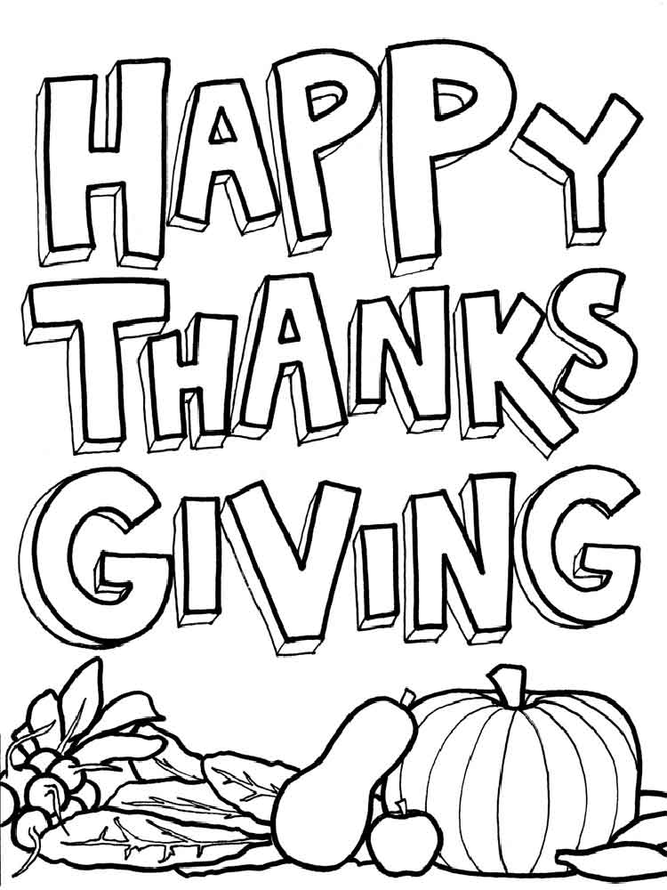 750x1000 Happy Thanksgiving Coloring Pages Free Printable Happy