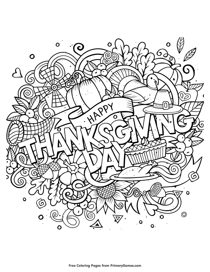 735x951 Thanksgiving Coloring Pages Ebook Happy Thanksgiving Day Free
