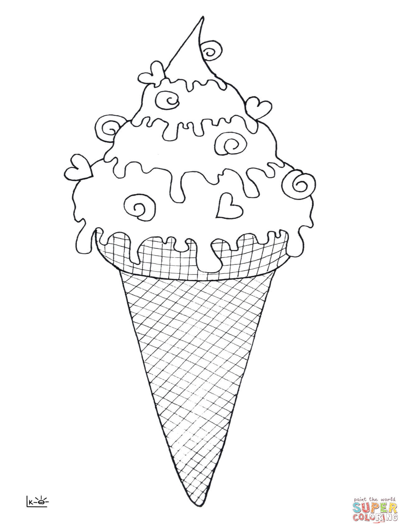 1300x1700 Delighted Ice Cream Cone Coloring Page Free Printable Pages