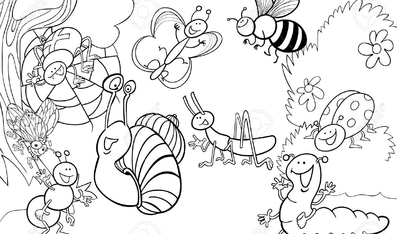 1300x768 Insects Coloring Pages Printable Coloring Pages