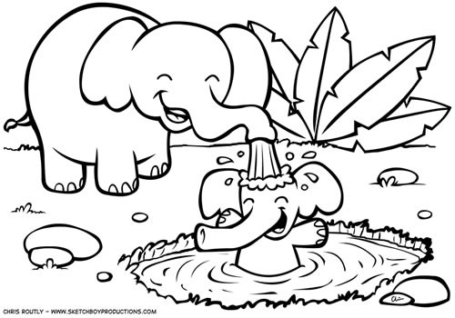 500x350 Jungle Animals Coloring Pages