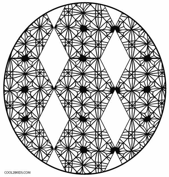 594x620 Printable Kaleidoscope Coloring Pages For Kids