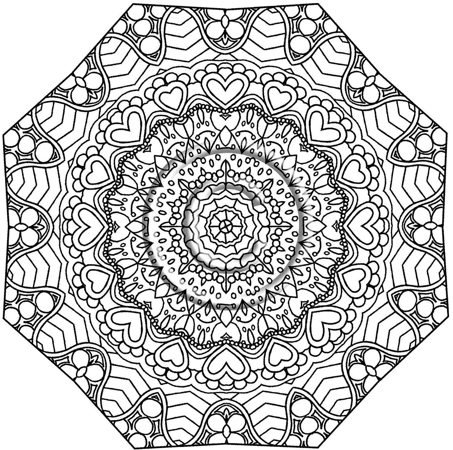 1500x1488 Instant Pdf Download Coloring Page Hand Drawn Zentangle Inspired