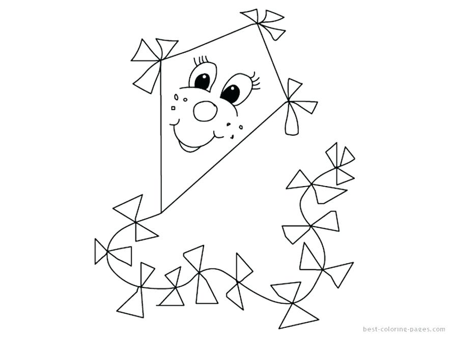 884x663 Kite Coloring Page For Kids Kite Coloring Page Printable Coloring