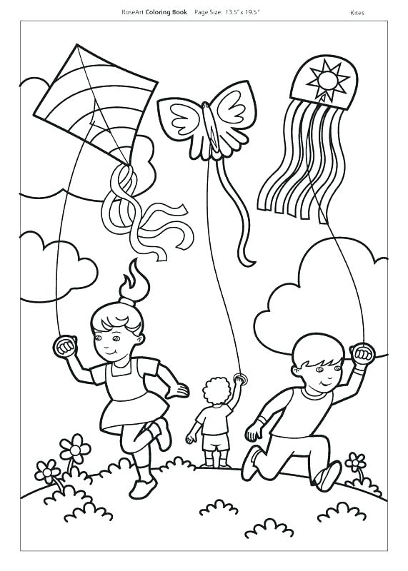 Printable Kite Coloring Page at GetDrawings | Free download