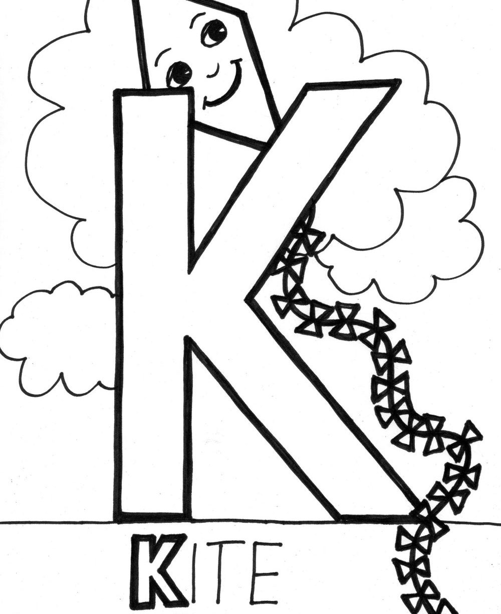1000x1224 Letter K Is For Kite Coloring Page Free Printable Learning