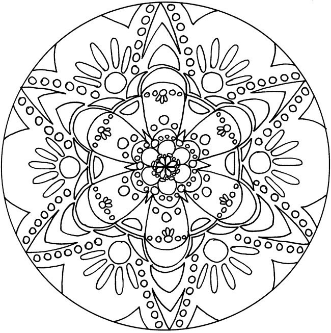 650x653 Free Printable Mandala Coloring Pages Adults