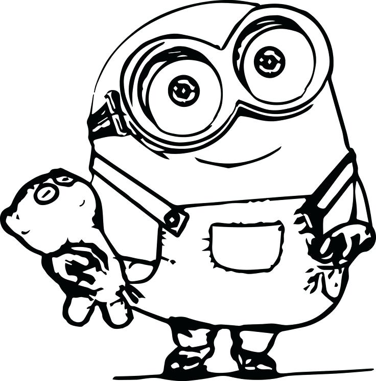 736x745 Awesome Free Printable Minion Coloring Pages Or And The Minion