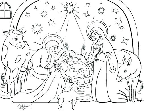 507x392 Nativity Color Sheets Nativity Coloring Pages Best Photos