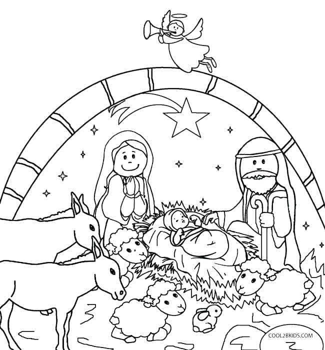 650x700 Preschool Christmas Coloring Pages Nativity Nativity Coloring
