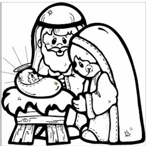300x300 Printable Nativity Coloring Page